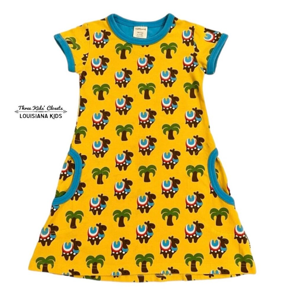 Maxomorra 98/104 (3-4Y) Organic Desert Camel Dress